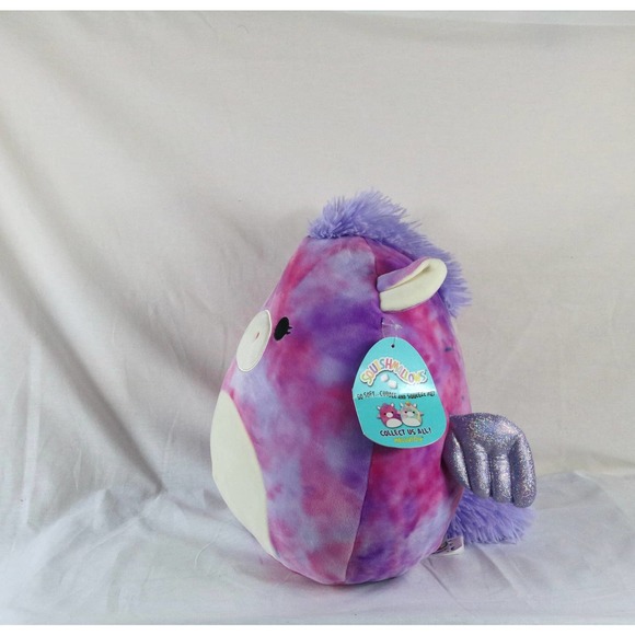 New Squishmallow Kelly toy 12" Willow The Tie Dye Pegasus Plush Toy - Picture 2 of 5